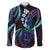 Hawaii Turtles Plumeria Family Matching Short Sleeve Bodycon Dress and Hawaiian Shirt Amethyst Gradient Polynesian Pattern