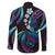 Hawaii Turtles Plumeria Family Matching Tank Maxi Dress and Hawaiian Shirt Amethyst Gradient Polynesian Pattern