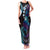 Hawaii Turtles Plumeria Family Matching Tank Maxi Dress and Hawaiian Shirt Amethyst Gradient Polynesian Pattern
