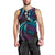 Hawaii Turtles Plumeria Men Tank Top Amethyst Gradient Polynesian Pattern