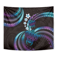Hawaii Turtles Plumeria Tapestry Amethyst Gradient Polynesian Pattern