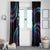 Hawaii Turtles Plumeria Window Curtain Amethyst Gradient Polynesian Pattern