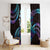 Hawaii Turtles Plumeria Window Curtain Amethyst Gradient Polynesian Pattern