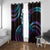 Hawaii Turtles Plumeria Window Curtain Amethyst Gradient Polynesian Pattern