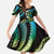 Hawaii Turtles Plumeria Family Matching Tank Maxi Dress and Hawaiian Shirt Chartreuse Cyan Polynesian Pattern