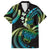 Hawaii Turtles Plumeria Family Matching Tank Maxi Dress and Hawaiian Shirt Chartreuse Cyan Polynesian Pattern