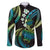 Hawaii Turtles Plumeria Family Matching Tank Maxi Dress and Hawaiian Shirt Chartreuse Cyan Polynesian Pattern