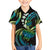 Hawaii Turtles Plumeria Family Matching Tank Maxi Dress and Hawaiian Shirt Chartreuse Cyan Polynesian Pattern