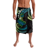 Hawaii Turtles Plumeria Lavalava Chartreuse Cyan Polynesian Pattern