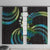 Hawaii Turtles Plumeria Window Curtain Chartreuse Cyan Polynesian Pattern