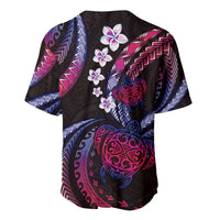 Hawaii Turtles Plumeria Baseball Jersey Sweet Gradient Polynesian Pattern