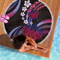 Hawaii Turtles Plumeria Beach Blanket Sweet Gradient Polynesian Pattern