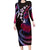 Hawaii Turtles Plumeria Family Matching Long Sleeve Bodycon Dress and Hawaiian Shirt Sweet Gradient Polynesian Pattern