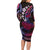 Hawaii Turtles Plumeria Family Matching Long Sleeve Bodycon Dress and Hawaiian Shirt Sweet Gradient Polynesian Pattern