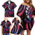 Hawaii Turtles Plumeria Family Matching Off Shoulder Short Dress and Hawaiian Shirt Sweet Gradient Polynesian Pattern
