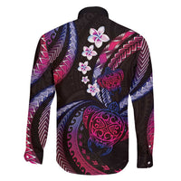 Hawaii Turtles Plumeria Family Matching Puletasi and Hawaiian Shirt Sweet Gradient Polynesian Pattern