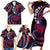 Hawaii Turtles Plumeria Family Matching Short Sleeve Bodycon Dress and Hawaiian Shirt Sweet Gradient Polynesian Pattern