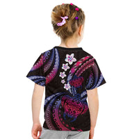 Hawaii Turtles Plumeria Kid T Shirt Sweet Gradient Polynesian Pattern