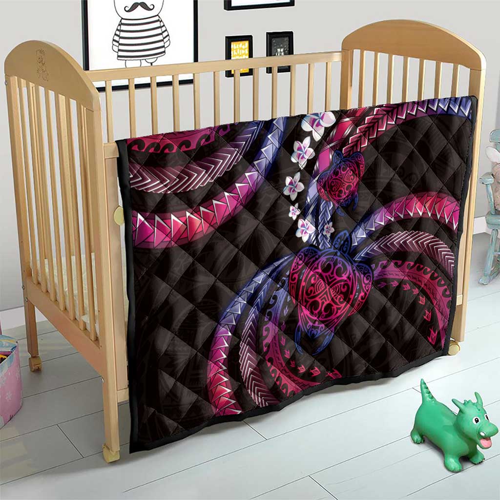 Hawaii Turtles Plumeria Quilt Sweet Gradient Polynesian Pattern