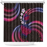 Hawaii Turtles Plumeria Shower Curtain Sweet Gradient Polynesian Pattern