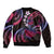 Hawaii Turtles Plumeria Sleeve Zip Bomber Jacket Sweet Gradient Polynesian Pattern