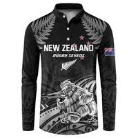 Custom New Zealand 2024 Rugby Button Sweatshirt Silver Fern Aotearoa Kiwi