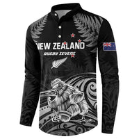Custom New Zealand 2024 Rugby Button Sweatshirt Silver Fern Aotearoa Kiwi