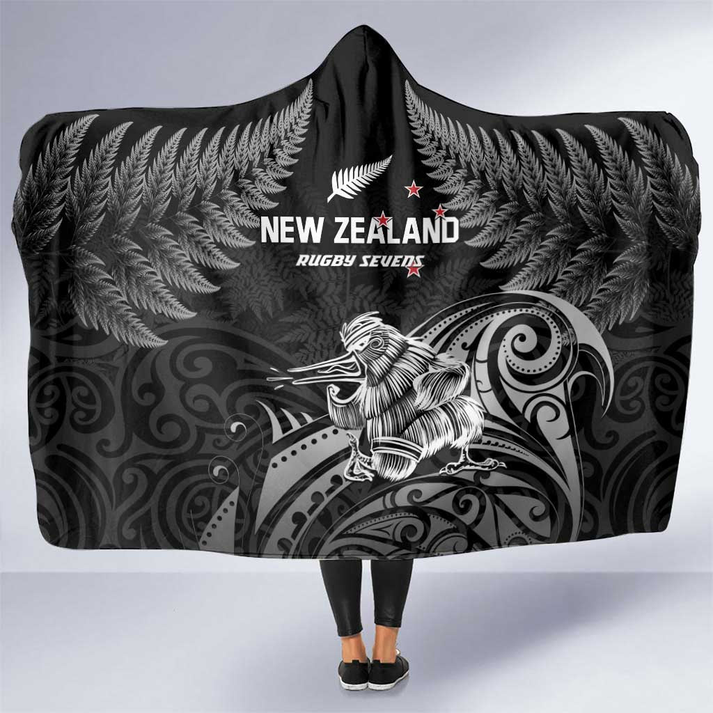 New Zealand 2024 Rugby Hooded Blanket Silver Fern Aotearoa Kiwi