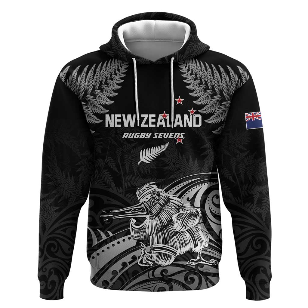 Custom New Zealand 2024 Rugby Hoodie Silver Fern Aotearoa Kiwi