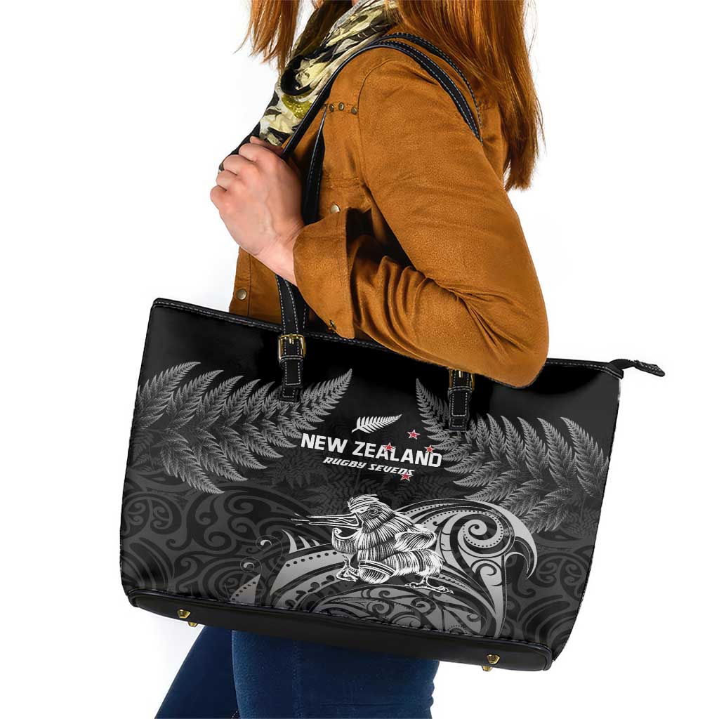 New Zealand 2024 Rugby Leather Tote Bag Silver Fern Aotearoa Kiwi