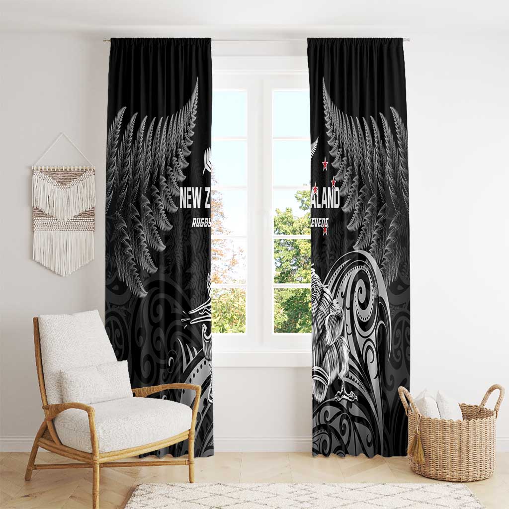New Zealand 2024 Rugby Window Curtain Silver Fern Aotearoa Kiwi