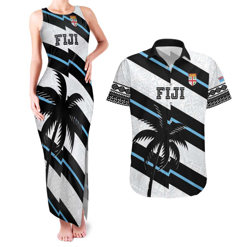 Custom Fiji 2024 Rugby Couples Matching Tank Maxi Dress and Hawaiian Shirt Fijian Tapa Pattern