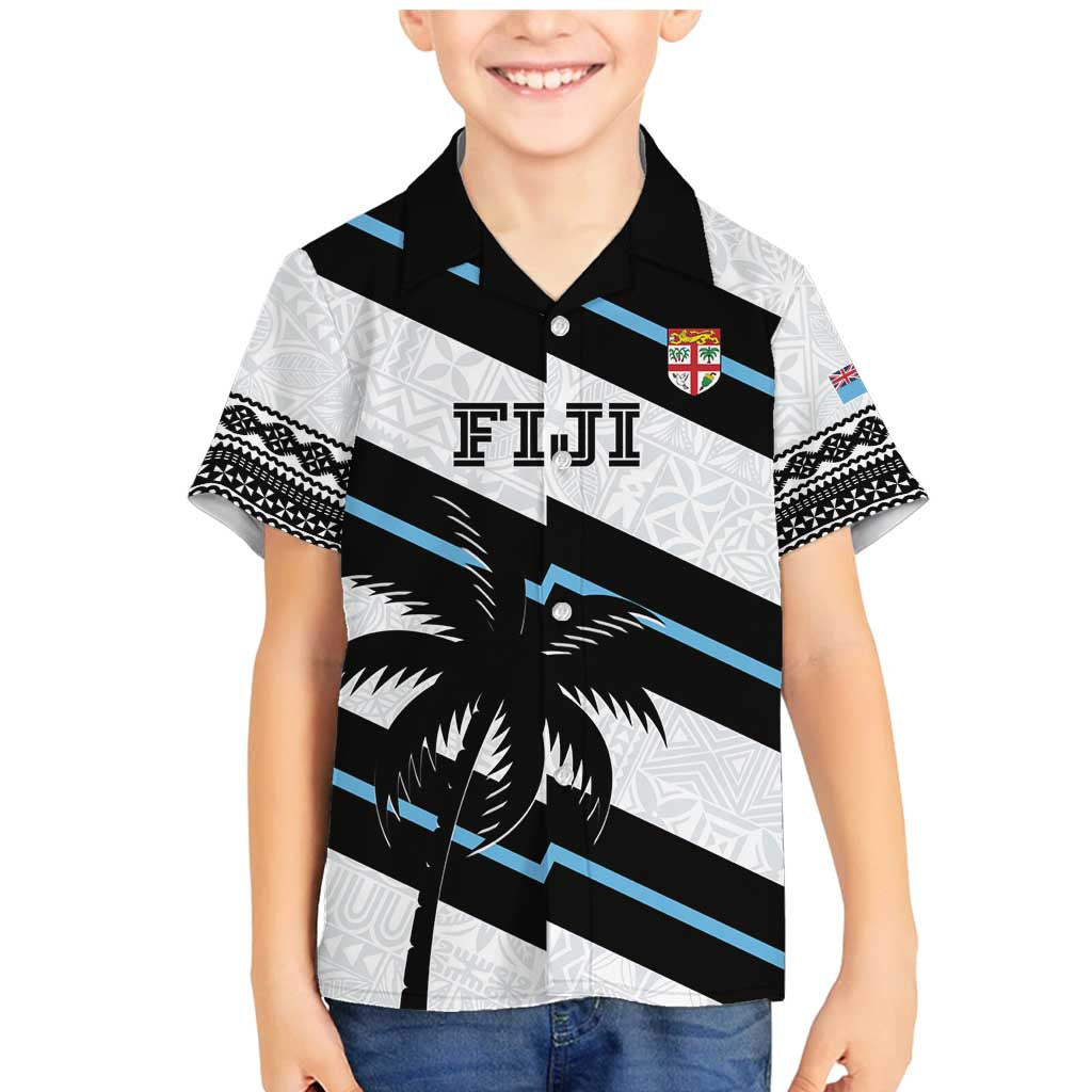 Custom Fiji 2024 Rugby Family Matching Mermaid Dress and Hawaiian Shirt Fijian Tapa Pattern LT01 Son's Shirt White - Polynesian Pride