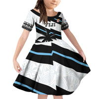 Custom Fiji 2024 Rugby Family Matching Off Shoulder Short Dress and Hawaiian Shirt Fijian Tapa Pattern