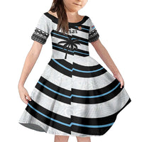 Custom Fiji 2024 Rugby Family Matching Summer Maxi Dress and Hawaiian Shirt Fijian Tapa Pattern LT01 Daughter's Dress White - Polynesian Pride