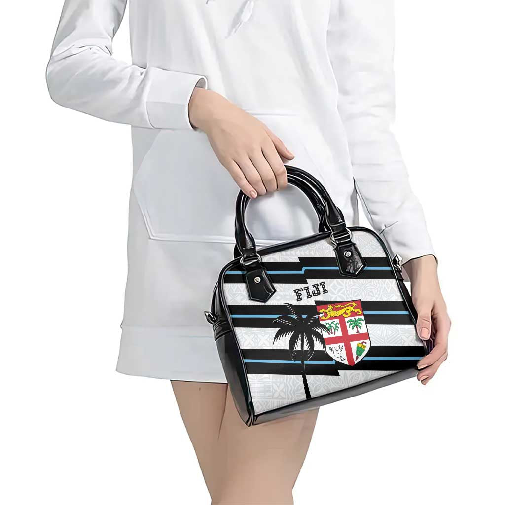 Fiji 2024 Rugby Shoulder Handbag Fijian Tapa Pattern