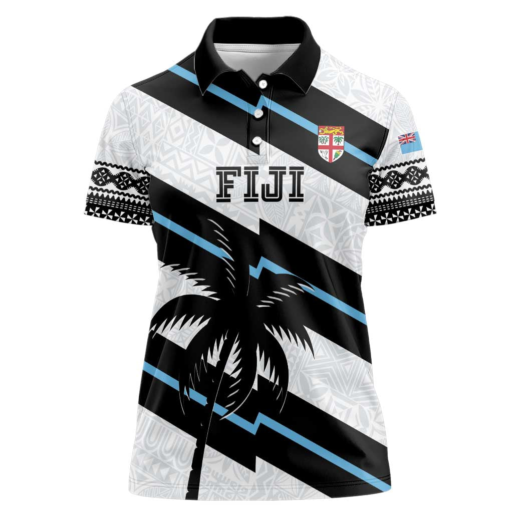 Custom Fiji 2024 Rugby Women Polo Shirt Fijian Tapa Pattern