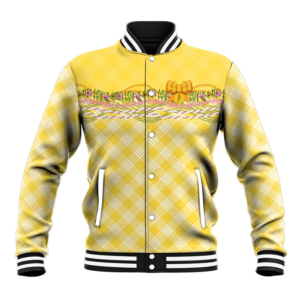 Hawaii Palaka Pikake Lokelani Plumeria Baseball Jacket Melemele Coquette Bow