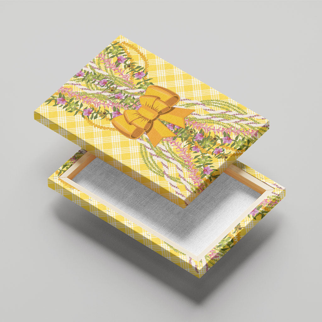 Hawaii Palaka Pikake Lokelani Plumeria Canvas Wall Art Melemele Coquette Bow