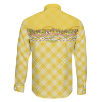 Hawaii Palaka Pikake Lokelani Plumeria Family Matching Long Sleeve Bodycon Dress and Hawaiian Shirt Melemele Coquette Bow LT01 - Polynesian Pride
