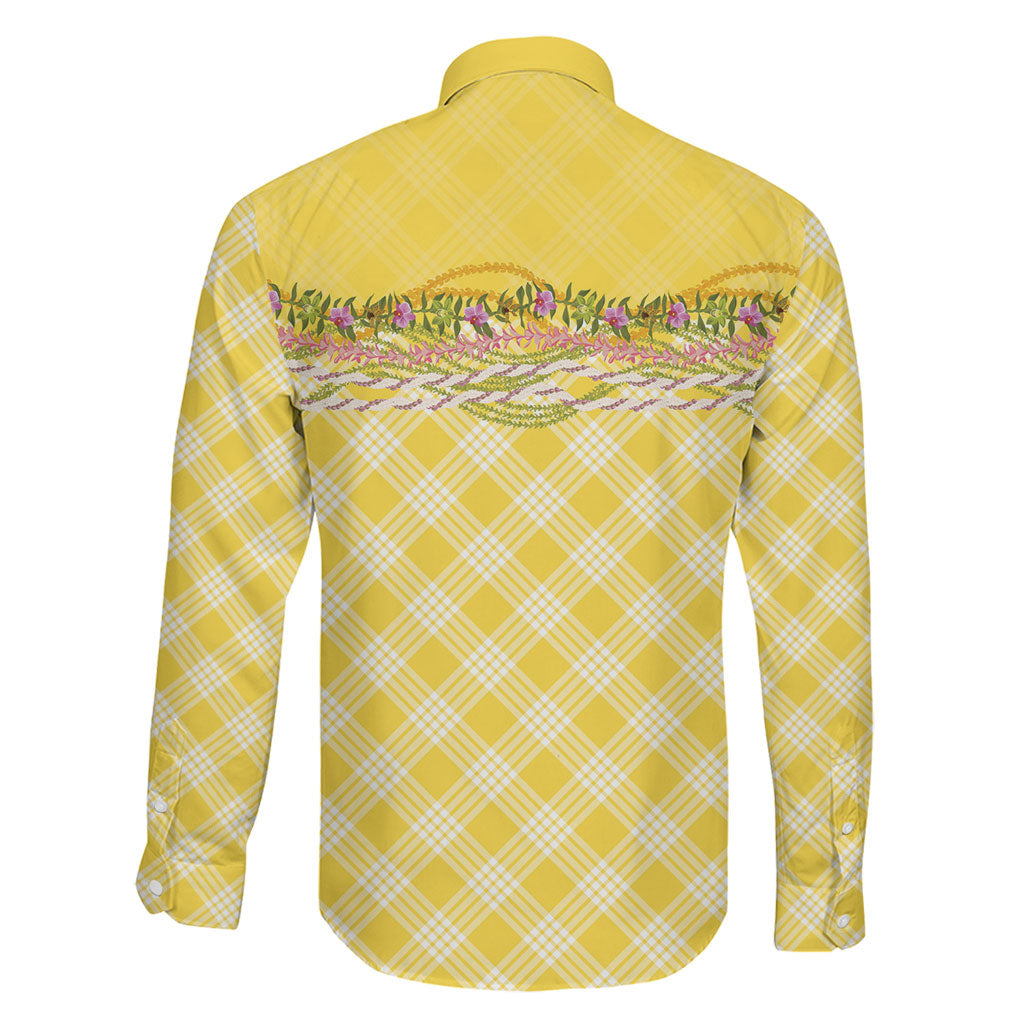 Hawaii Palaka Pikake Lokelani Plumeria Family Matching Off The Shoulder Long Sleeve Dress and Hawaiian Shirt Melemele Coquette Bow LT01 - Polynesian Pride