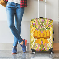 Hawaii Palaka Pikake Lokelani Plumeria Luggage Cover Melemele Coquette Bow