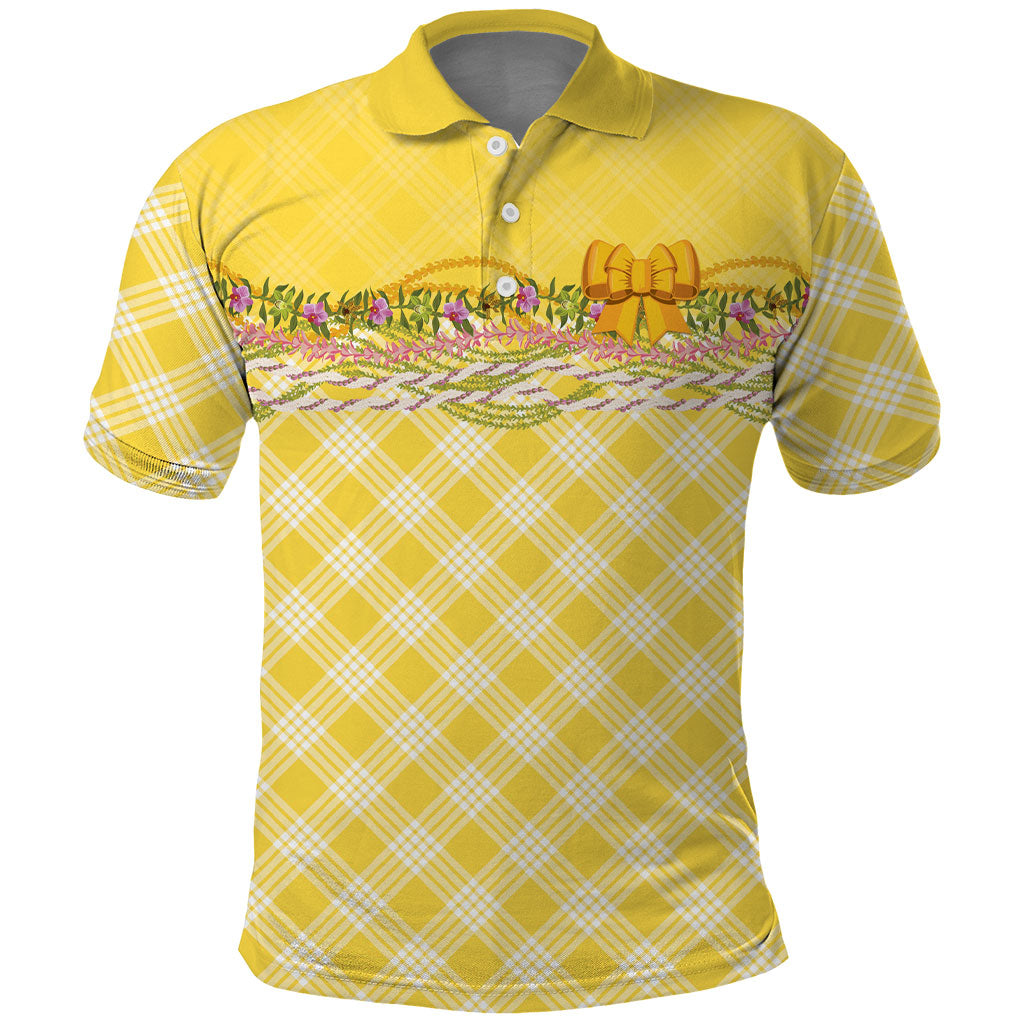 Hawaii Palaka Pikake Lokelani Plumeria Polo Shirt Melemele Coquette Bow