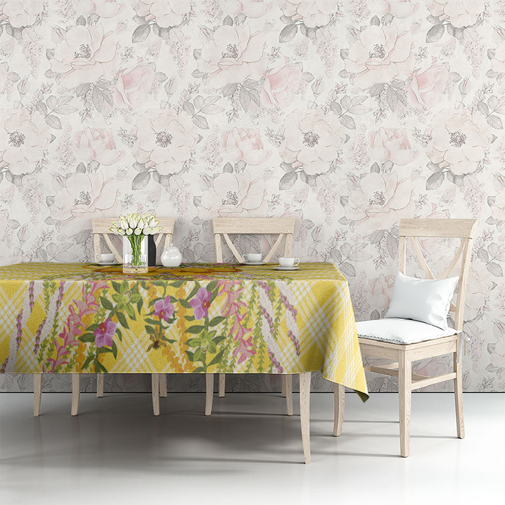 Hawaii Palaka Pikake Lokelani Plumeria Tablecloth Melemele Coquette Bow