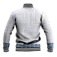 Samoa Siapo Blue Trimmed Baseball Jacket Samoa White Sunday - Polynesian Pride