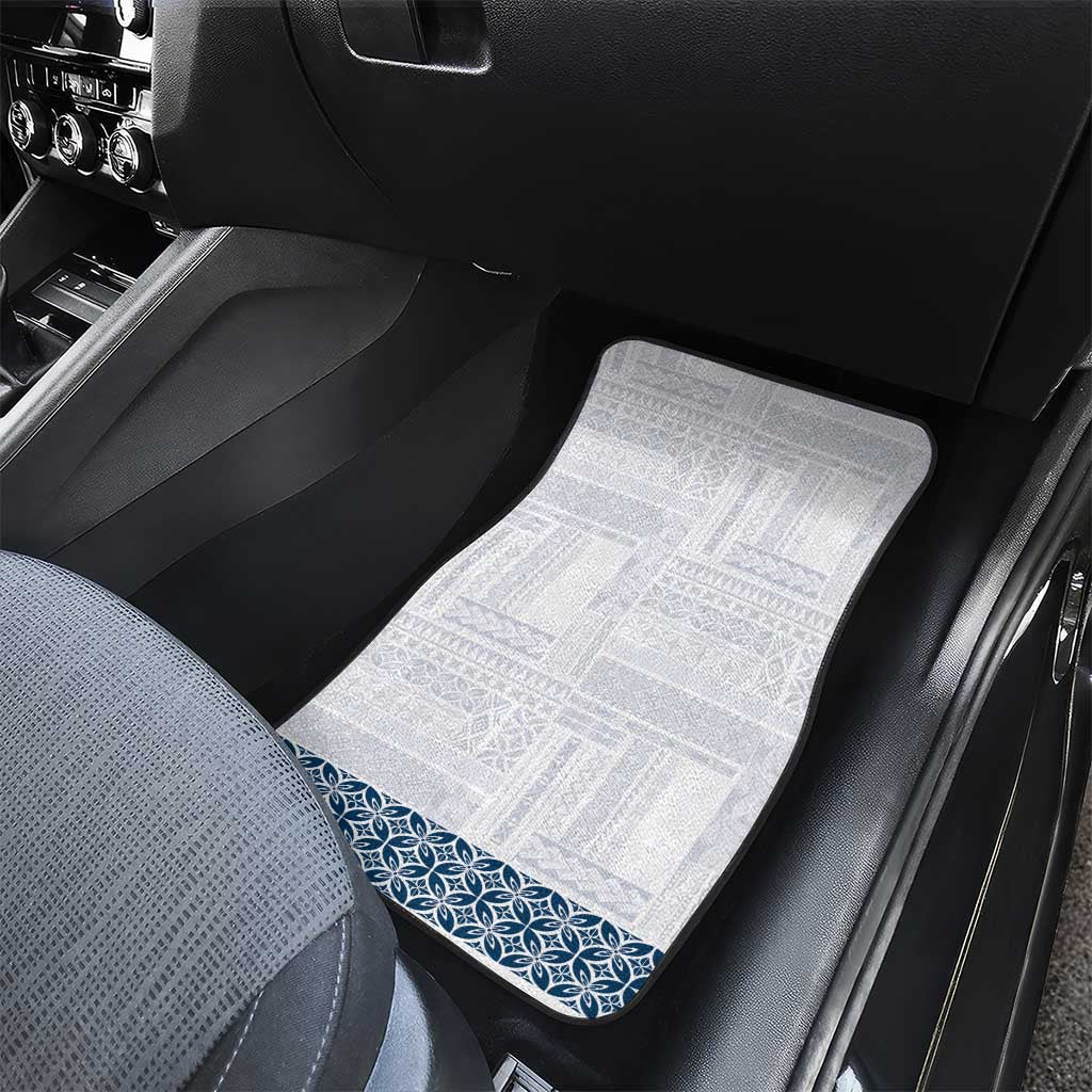 Samoa Siapo Blue Trimmed Car Mats Samoa White Sunday - Polynesian Pride