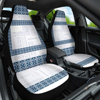 Samoa Siapo Blue Trimmed Car Seat Cover Samoa White Sunday LT01 One Size Blue - Polynesian Pride