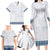 Samoa Siapo Blue Trimmed Family Matching Long Sleeve Bodycon Dress and Hawaiian Shirt Samoa White Sunday - Polynesian Pride
