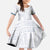 Samoa Siapo Blue Trimmed Family Matching Off Shoulder Maxi Dress and Hawaiian Shirt Samoa White Sunday - Polynesian Pride