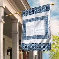Samoa Siapo Blue Trimmed Garden Flag Samoa White Sunday - Polynesian Pride